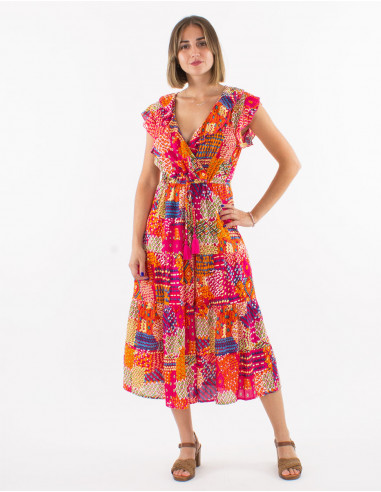Robe viscose imprimé ethnique
