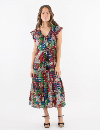 Viscose "ethnique" print dress