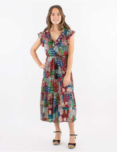 Robe viscose imprimé ethnique