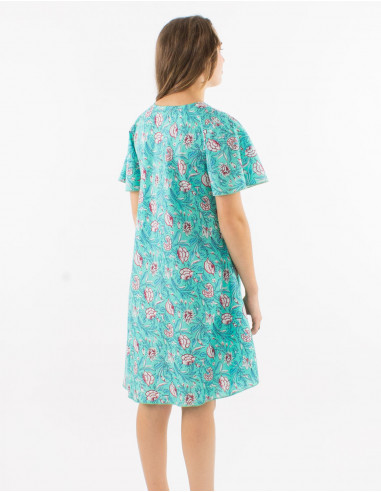 Robe coton manches courtes imprimé Udai