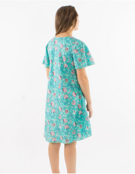 Robe coton manches courtes imprimé Udai
