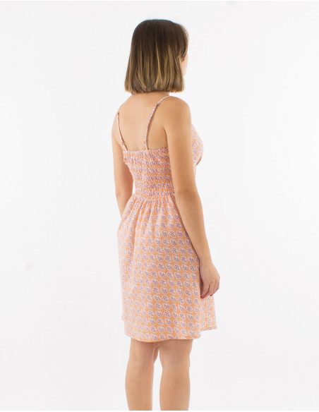 Robe coton doublée bretelles imprimé Lucknow