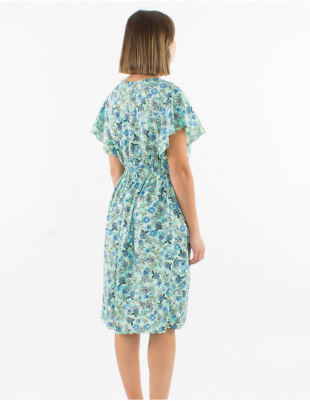 Robe polyester manches courtes imprimé Surat