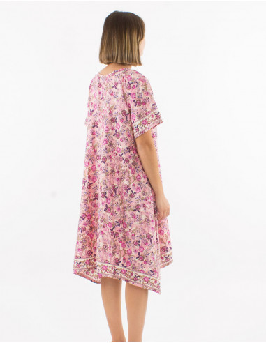 Robe polyester manches courtes imprimé Surat