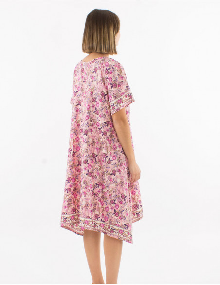 Robe polyester manches courtes imprimé Surat