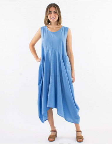 Long cotton sw sleeveless dress