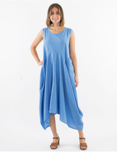 Robe longue coton sw manches courtes