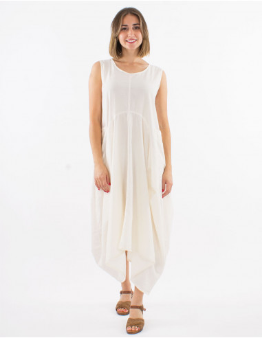 Long cotton sw sleeveless dress