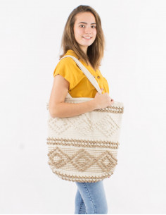Sac coton macramé avec doublure 45X45CM