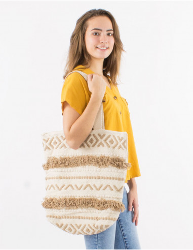Sac coton macramé avec doublure 45X45CM
