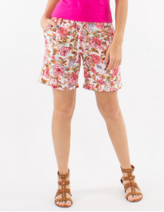 Viscose short with elastic belt and "agra" print 2