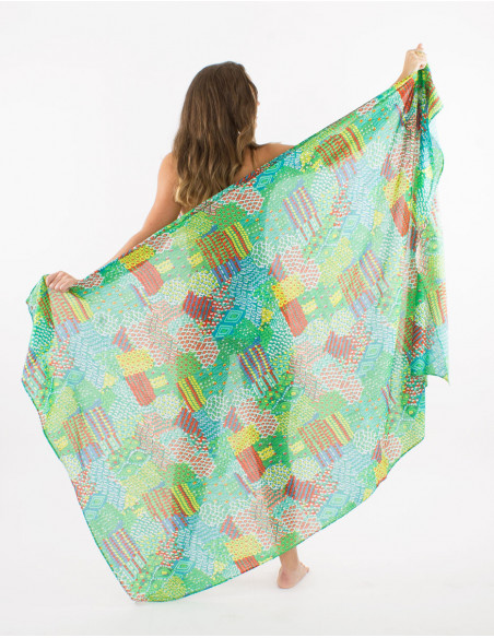 Pack of 10 viscose ethnique print sarong