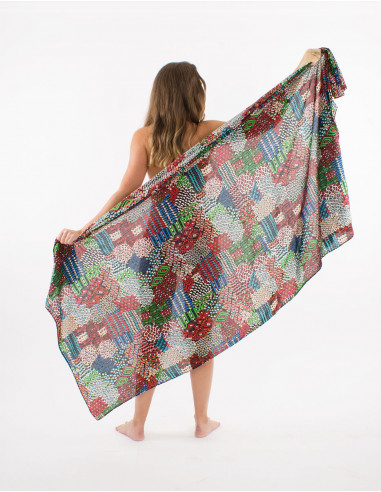 Pack of 10 viscose ethnique print sarong