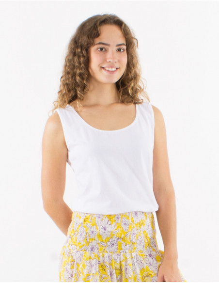 Tee shirt sans manches uni