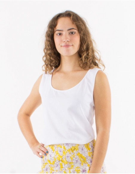 Tee shirt sans manches uni