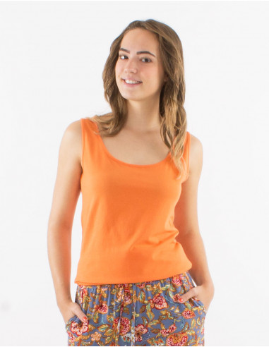 95% cotton 5% elastane plain sleeveless tee shirt
