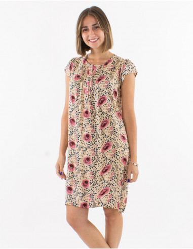 Viscose flower print tunic