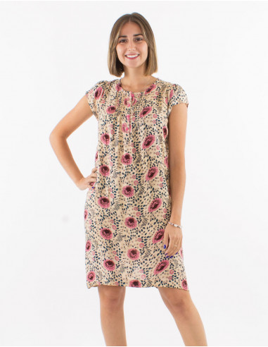 Viscose flower print tunic