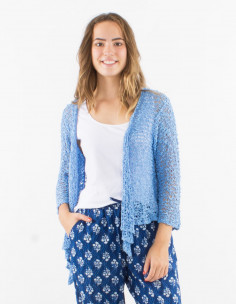 Popcorn polyester knitted jacket 2