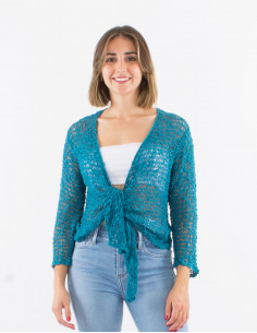 Popcorn polyester knitted jacket 2