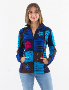 Veste maille coton pw col découpe rasoir appliqué 2