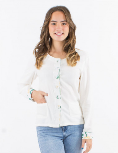 70% viscose 30% linen plain jacket with long sleeves