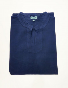 Chemise homme coton léger sw col v manches courtes 2