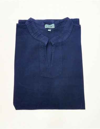 SW light cotton v-neck gent shirt with short sleeves
