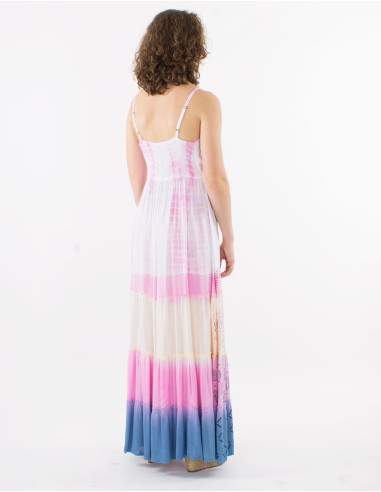 Robe longue viscose tie and dye bretelles dos élastique
