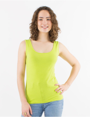 95% cotton 5% elastane plain sleeveless tee shirt