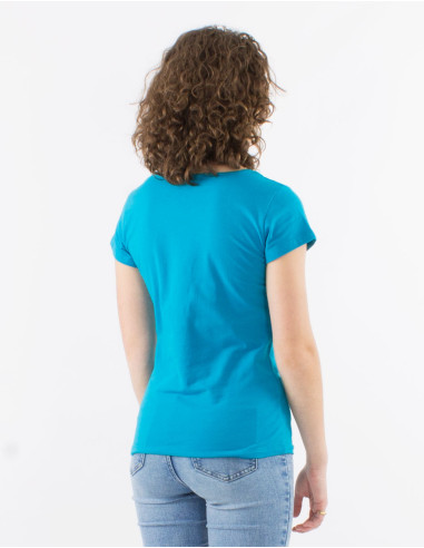 95% cotton 5% elastane plain tee shirt with short sleeves