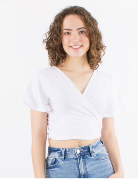 Tee shirt 95% coton 5% élasthanne uni manches courtes