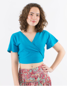 Tee shirt 95% coton 5% élasthanne uni manches courtes 2