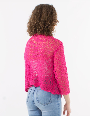 Popcorn polyester knitted jacket