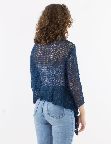 Popcorn polyester knitted jacket