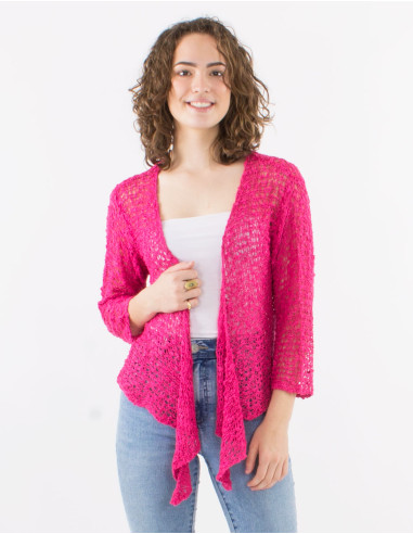 Popcorn polyester knitted jacket