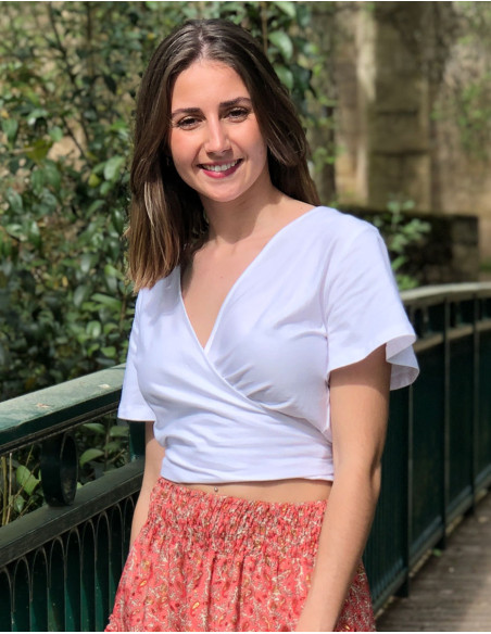 Tee shirt 95% coton 5% élasthanne uni manches courtes