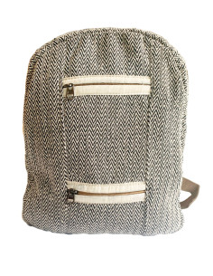 Sac A Dos Coton Chevrons Double 32X25Cm 2