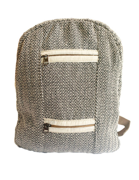 Cotton 3 zips backpack with lining
