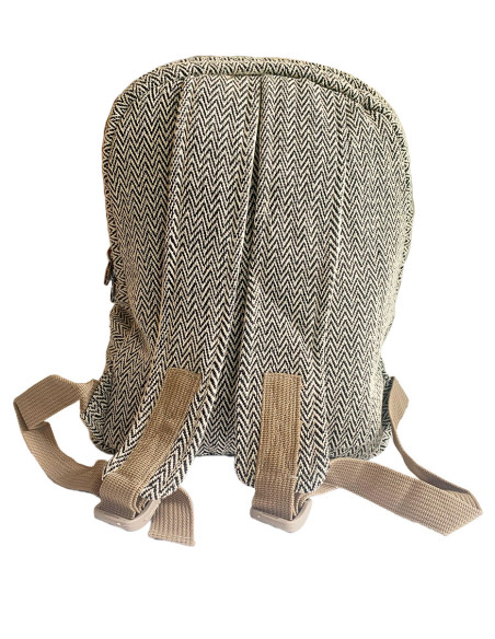 Cotton 3 zips backpack with lining