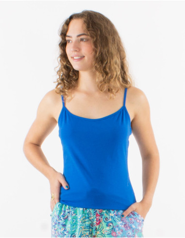 95% cotton 5% elastane plain tee shirt with straps