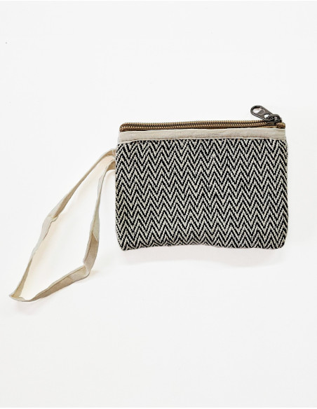 Trousse Coton Chevrons Zip Doub 10X15