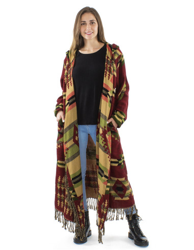 Acrylic geometric and Jacquart coat