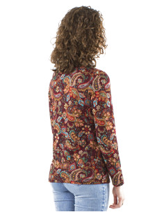 Chemisier maille col V manches longues imprimé Romanesque 2