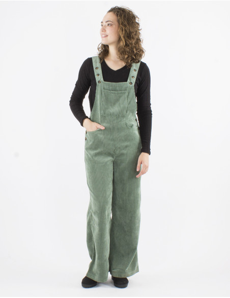 Salopette large velours cotelé