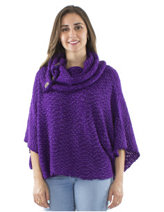 Pull maille col 4 boutons bois 2