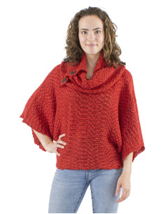 Pull maille col 4 boutons bois 2