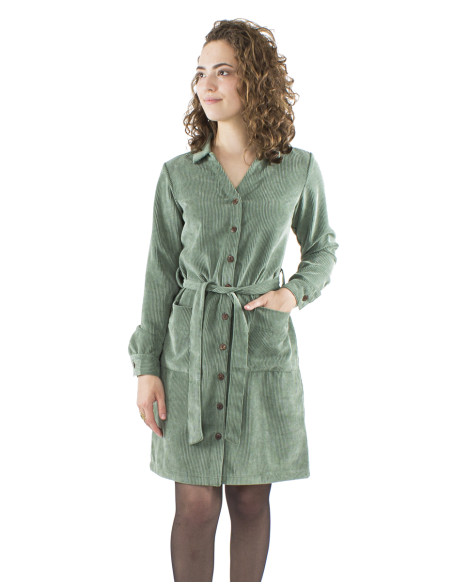 Corduroy 88% polyester 12% polyamide buttoned dress