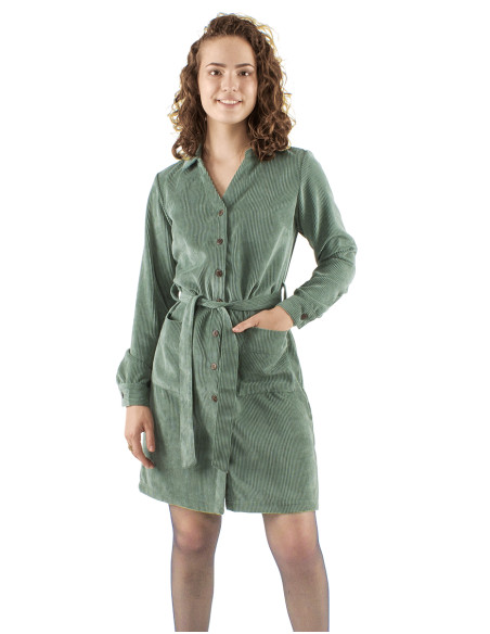 Corduroy 88% polyester 12% polyamide buttoned dress