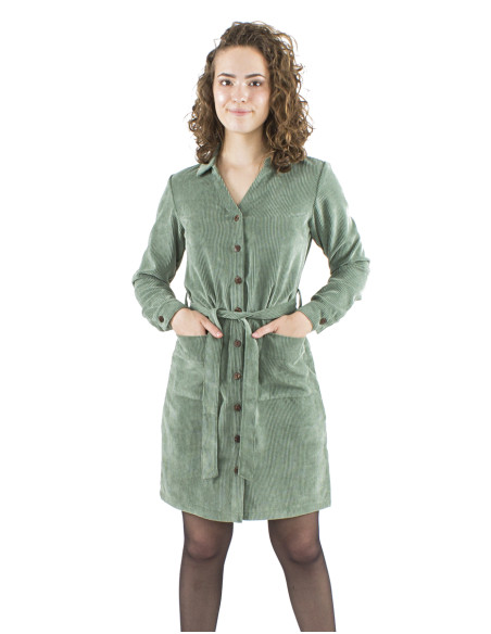 Corduroy 88% polyester 12% polyamide buttoned dress